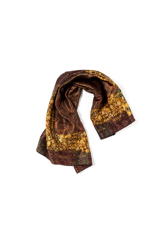Chanel multi Pre-Loved Chanel Silk Scarf Jewelry Gold Brown Color, no Box 759DDAC5D91D1DGS_1