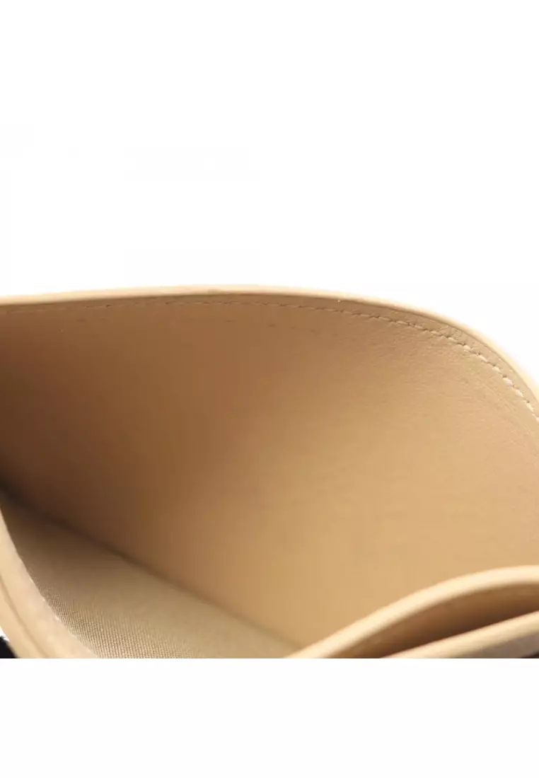 Pre-Loved Celine card holder card case leather beige
