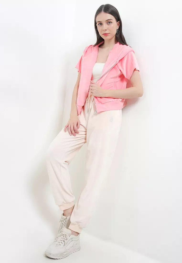 Bl Juwel Jcs Cropped Hoodie Zipped Velour Ss Sweatshirt