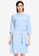 G2000 blue Rayon Collared Shift Dress with Roll-Up 56A72AA62B6D07GS_1