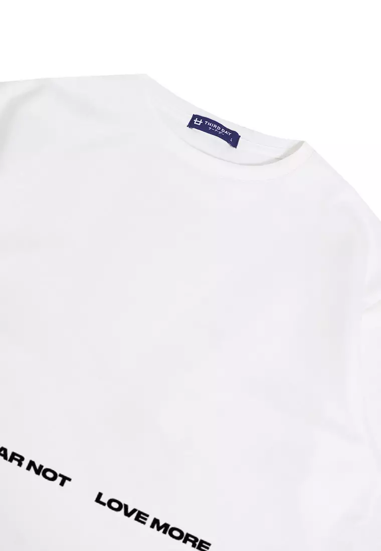 MTP64 kaos rohani oversize scuba bahan tebal fear not pray often putih