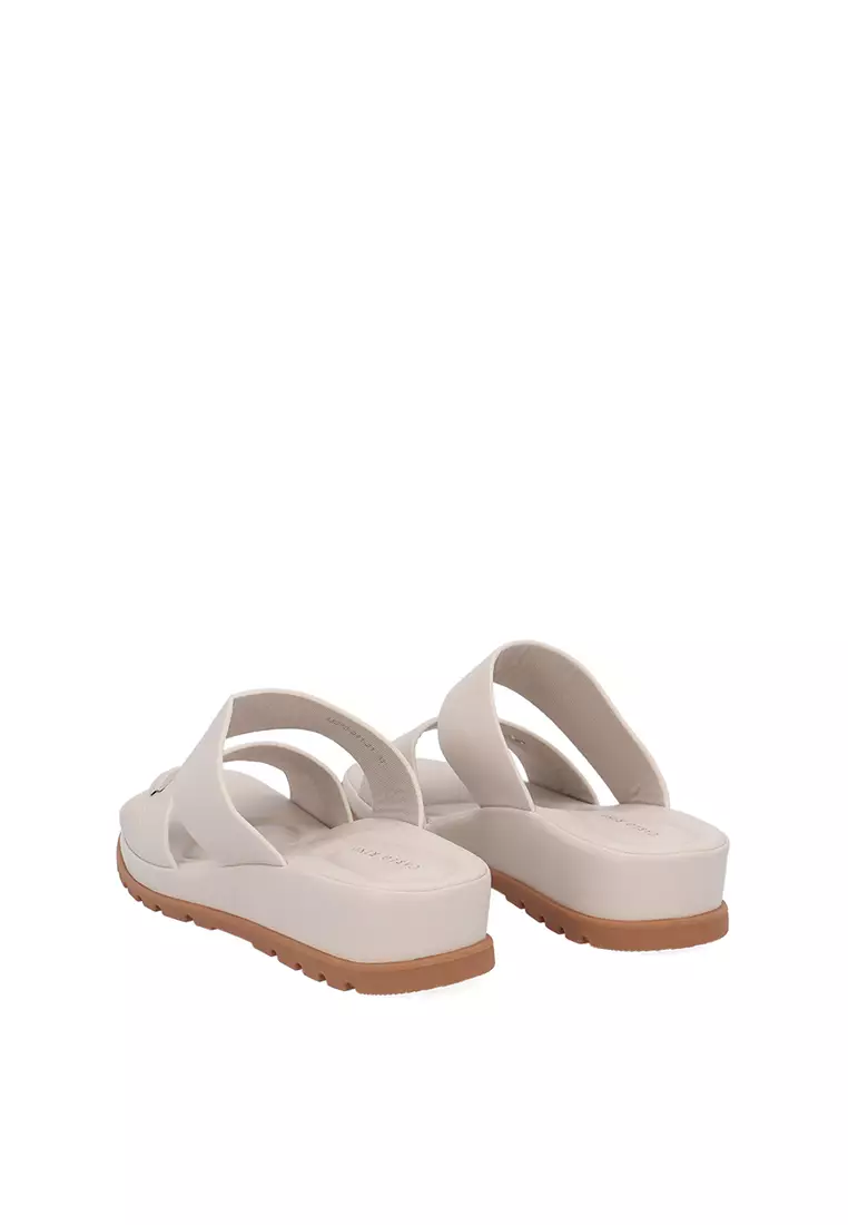 Beige CR Lisa Double Strap Sandals