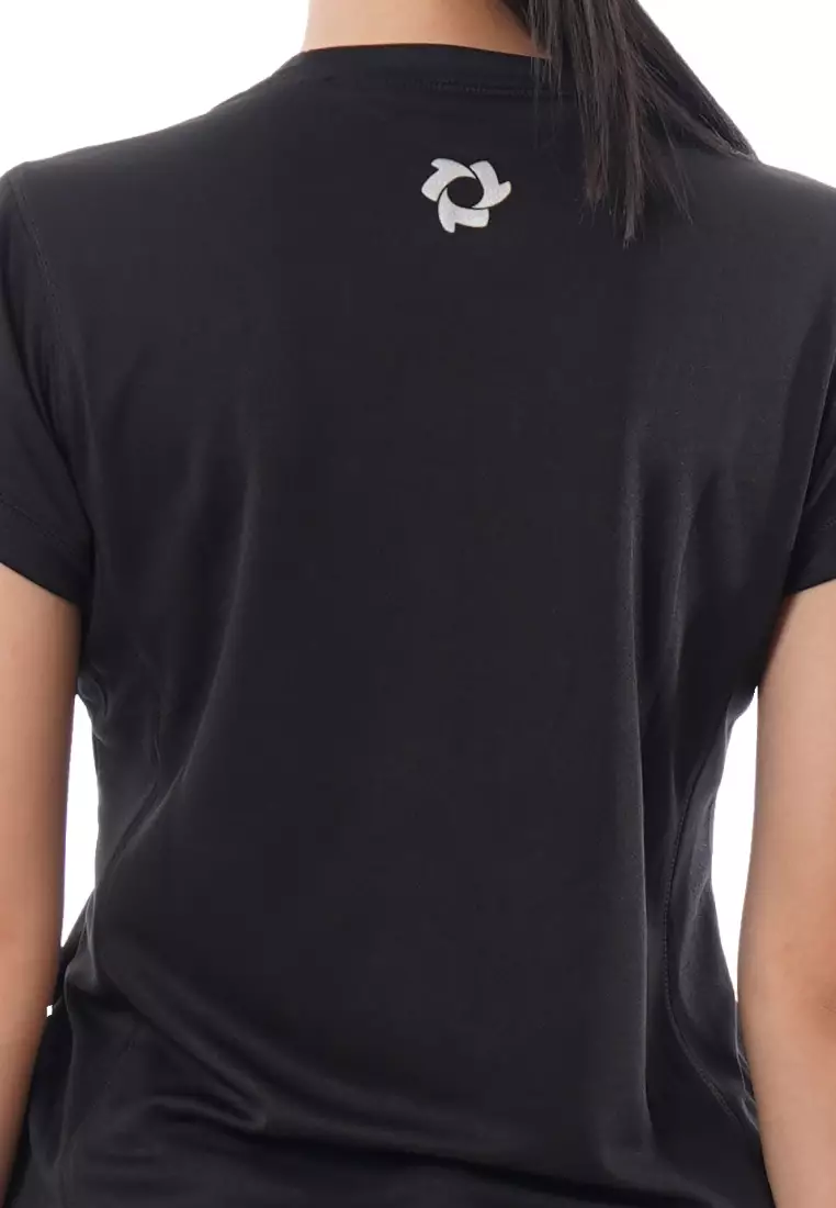 Tiento Kaos Dry Fit Women Black Baju Olahraga Lari