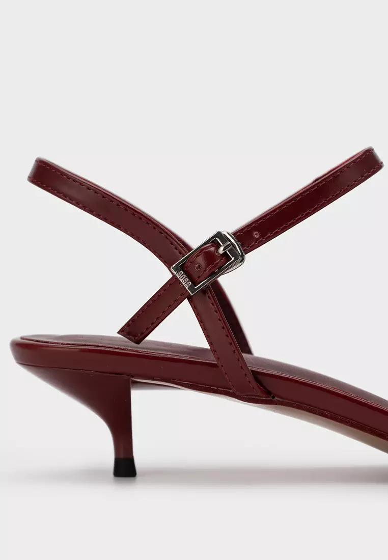 EMBELLISHED STRAP KITTEN HEEL SANDAL