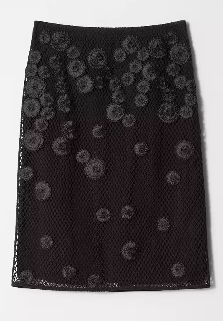 花卉網面半截中裙