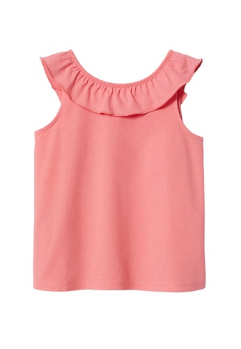 MANGO KIDS pink Ruffle Cotton T-Shirt C3999KA617B389GS_1