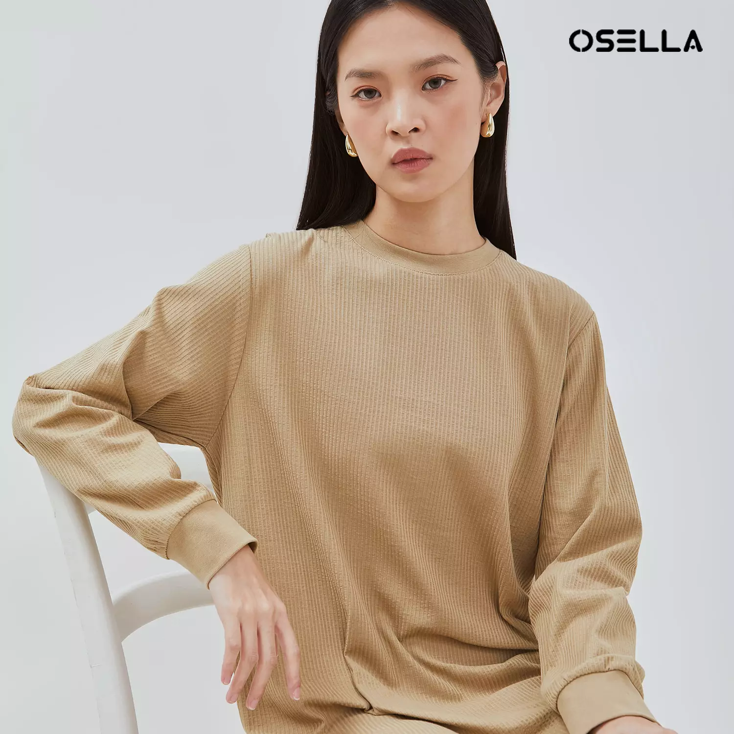 [NEW]OSELLA NAURA FANCY KNIT MIDI DRESS 2157500650 | Dress Rajut Wanita Lengan Panjang