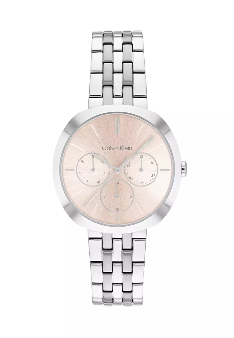 Women's Stainless Steel Bracelet and Blush Dial Quartz Multifunction Watch - CK25200335