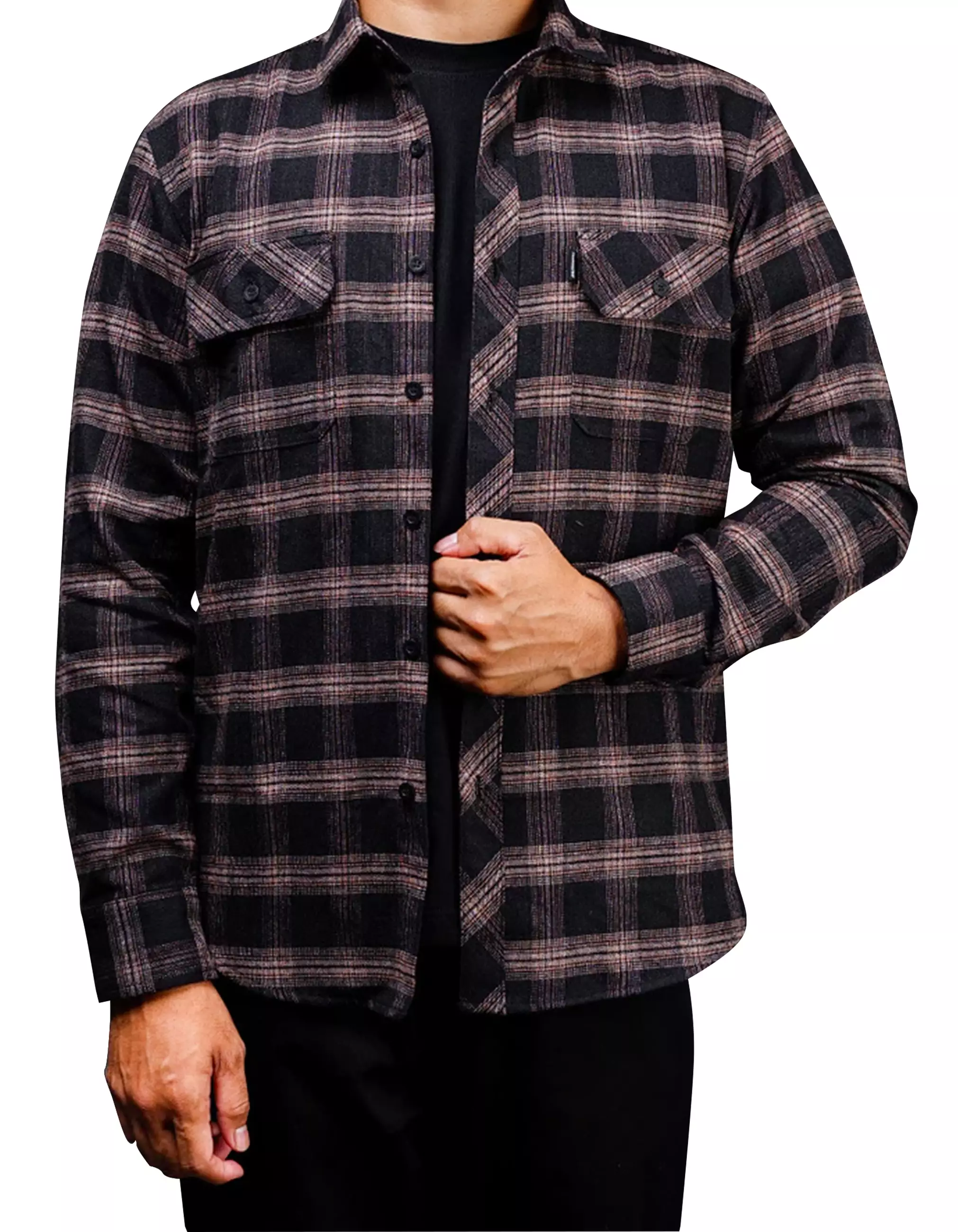 Gloaming Kemeja Flanel Veterano Unisex Panjang Enchanta