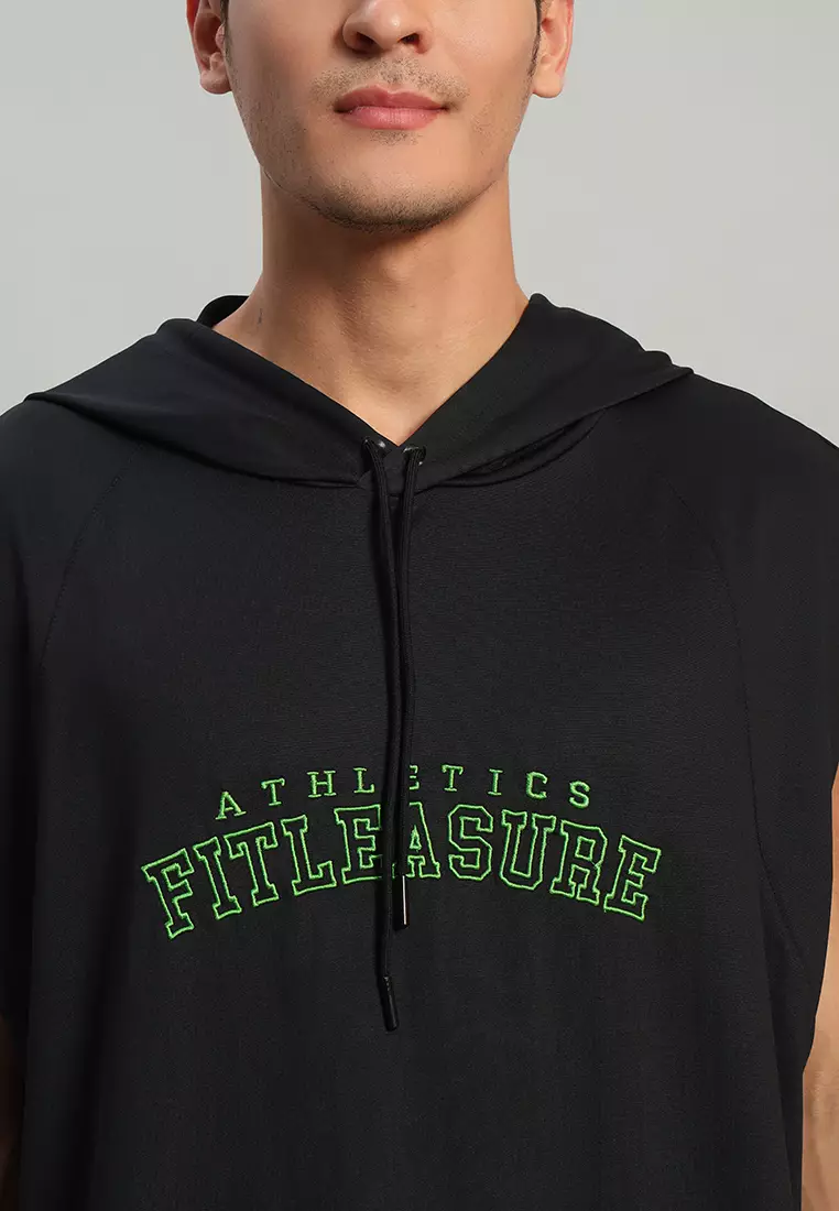 Hoodie Kebesaran Tanpa Lengan Atletik Pria
