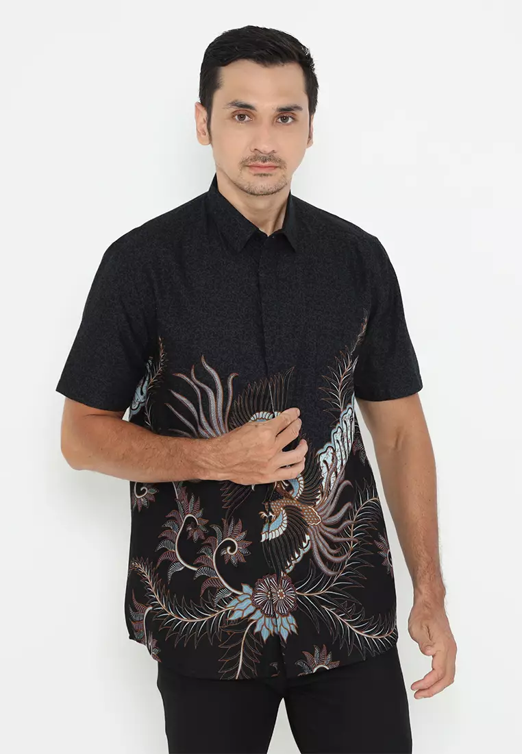 My Aksa Batik Pria Kemeja Pendek Hudson Hailey