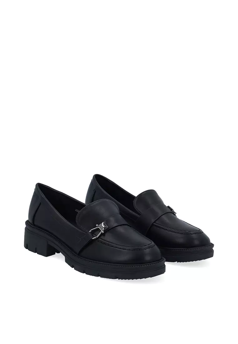 Black Elise Bucked Loafers