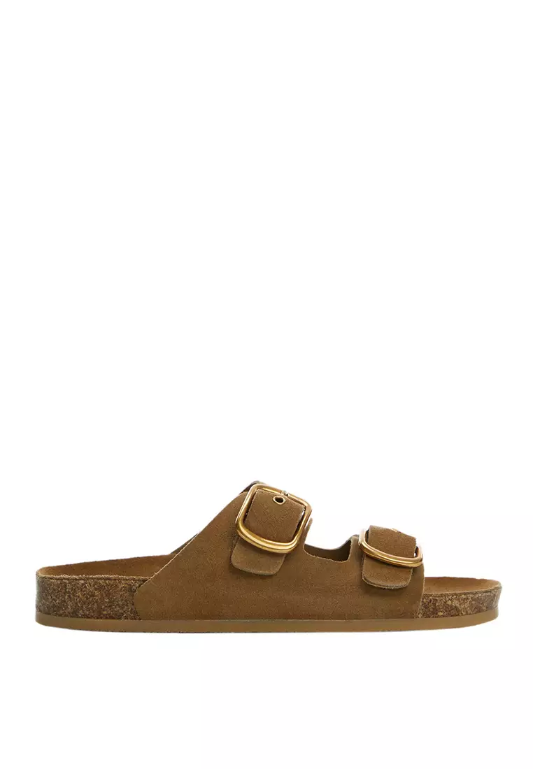 Mango buckle leather sandals 2025