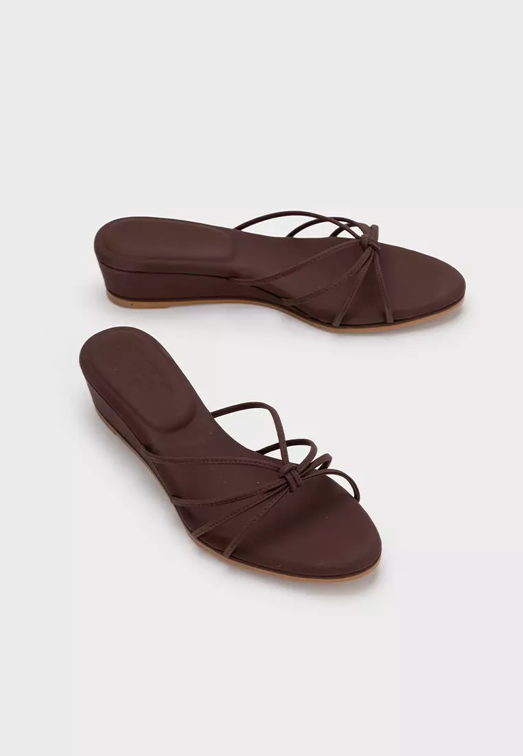 KNOTTED CLOUDFOAM LOW WEDGE HEEL 細帶編織云朵泡沫楔型拖鞋
