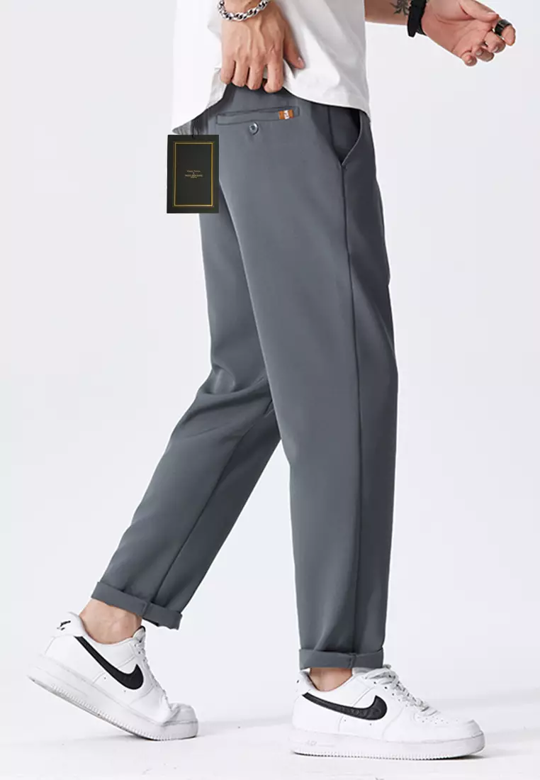 Elastic Waistline Straight Suit Pants AY-L9821
