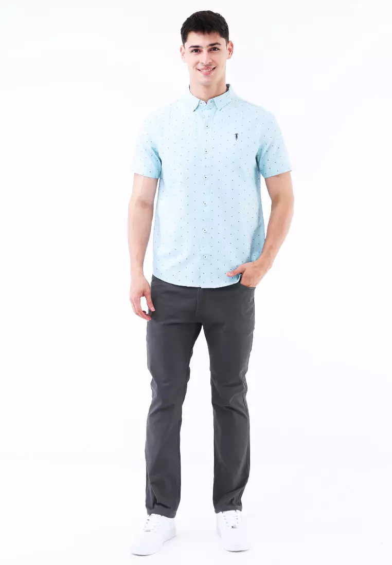 Printed Woven Polo Short Sleeve