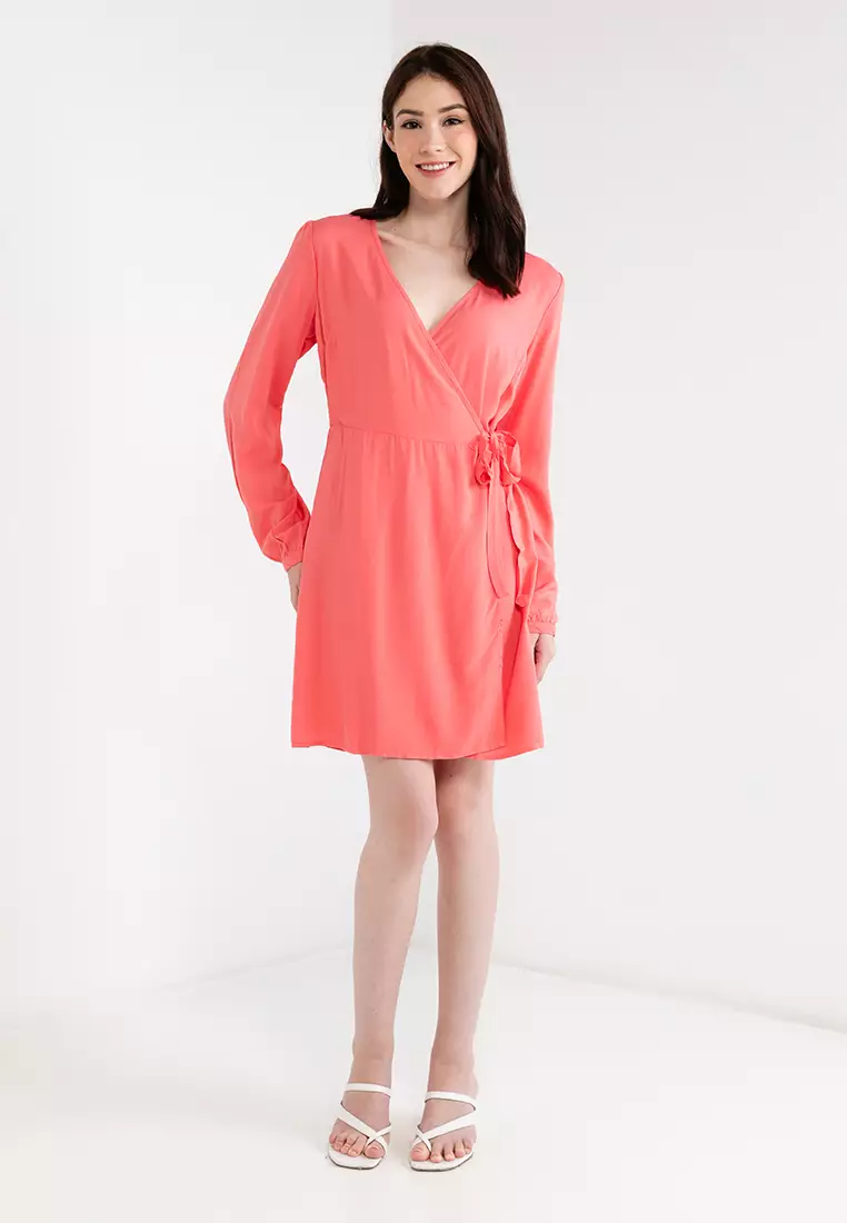 Nova Vis Long Sleeves Tia Wrap Dress