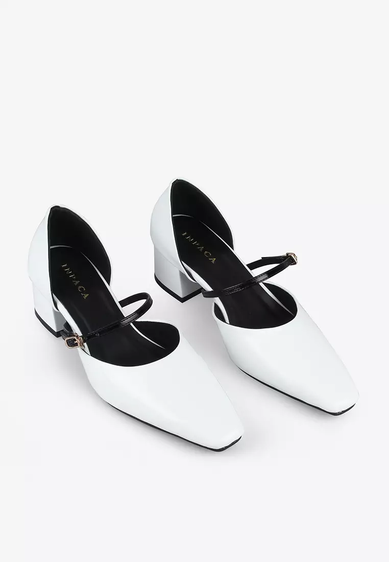 Geneve Block Heel Square-toe Shoes
