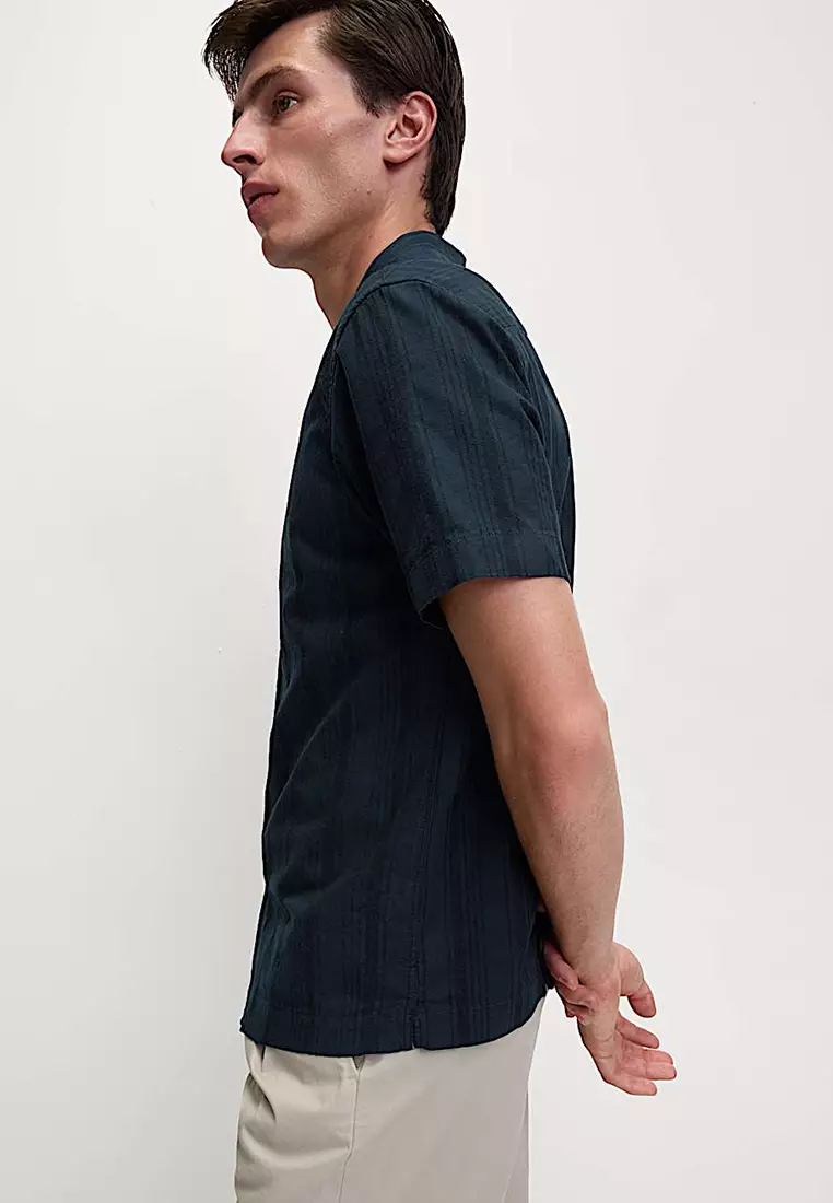 Regular Fit Cotton Rich Short Sleeve Shirt