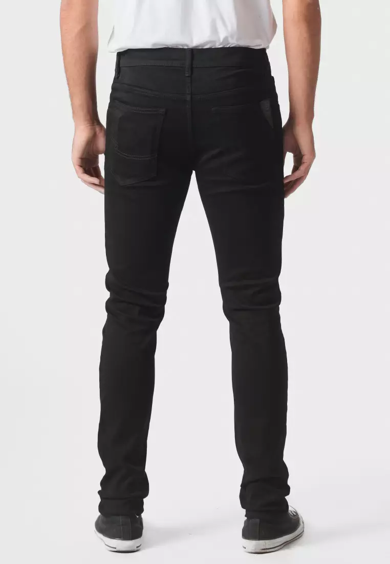 EMBA DENIM - BS07B.1 Celana Panjang Denim Pria Slimfit Stretch Jet Black (Big Size)