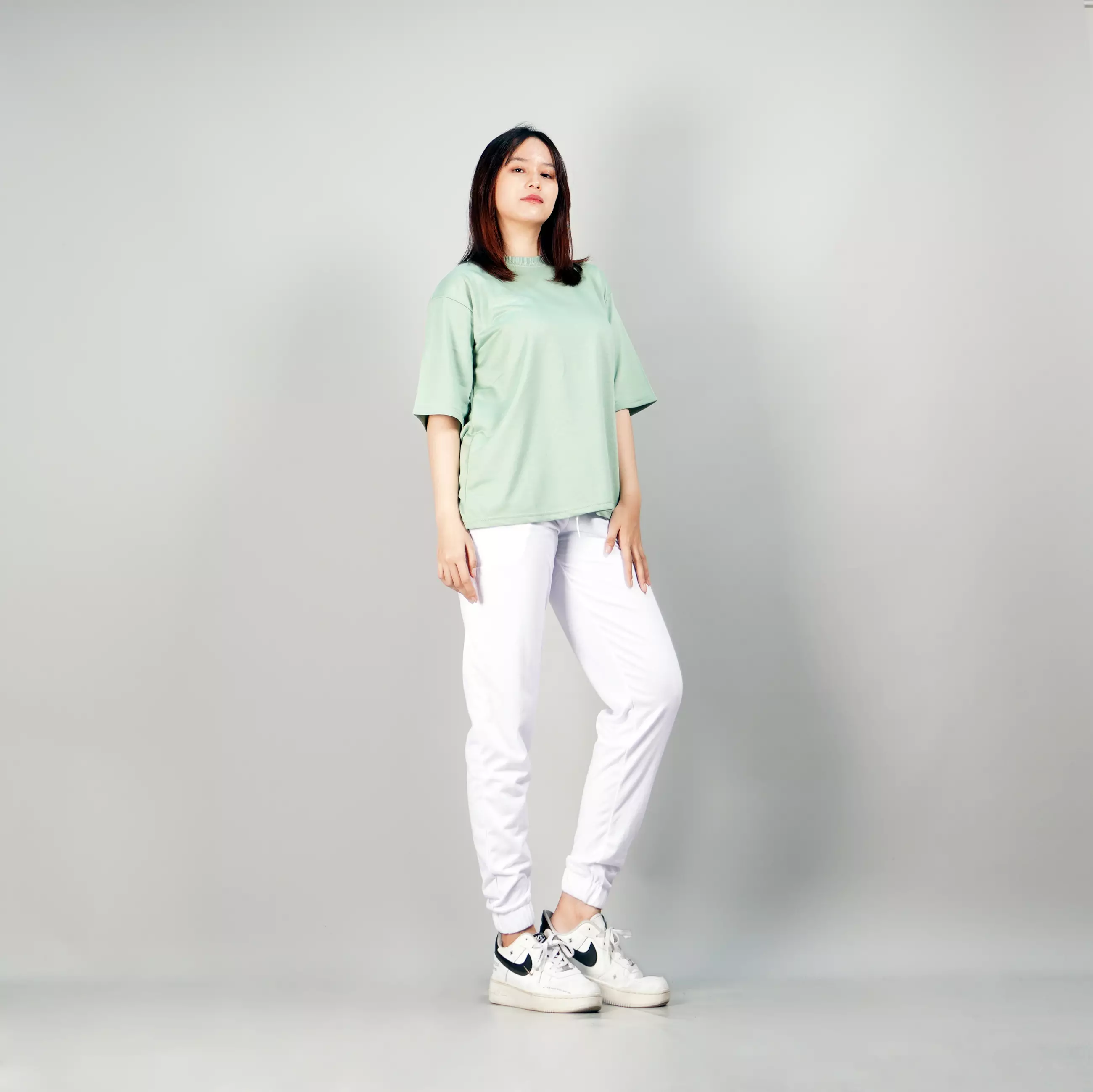 GEORGIE Kaos Wanita Lengan Pendek Kaos Polos Lengan Pendek TShirt Wanita - MINT