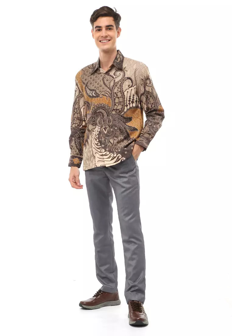 Kendrick Atasan Formal Kemeja Batik Pria Kresna Long Sleeve Material Cotton ORIGINAL