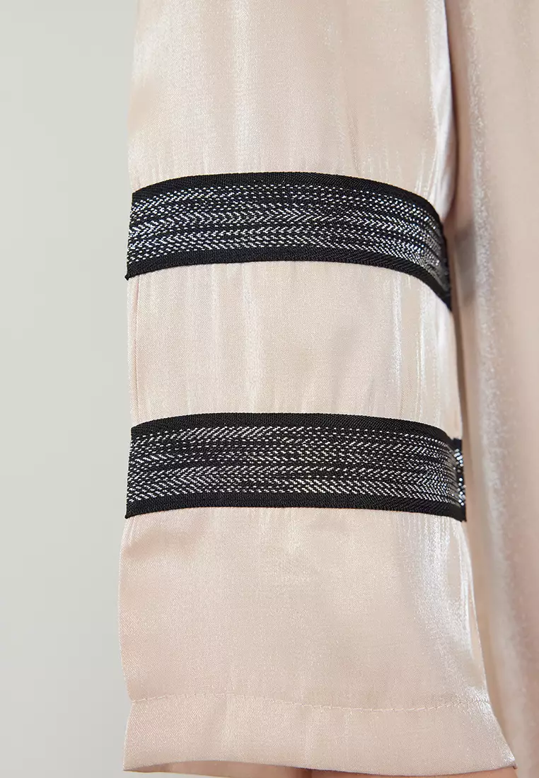 Shiny Long Abaya with Embroidery