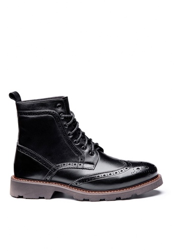 Twenty Eight Shoes black VANSA  Stylish Top Layer Cowhide Mid Boots VSM-B5392 CF7AFSH5B78131GS_1