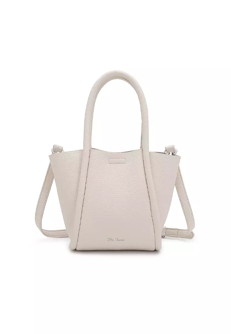 Women's 2 in 1 Top Handle Bag / Sling Bag / Shoulder Bag - White