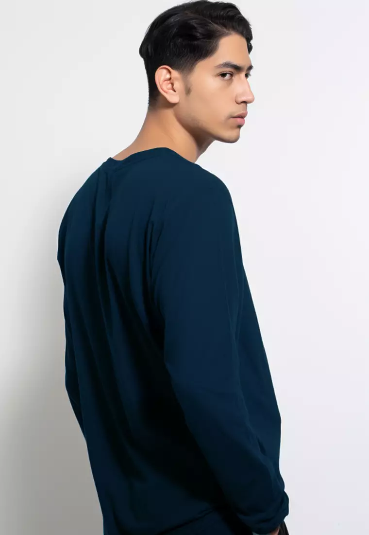 MTV21 kaos lengan panjang premium instacool "thirddayco serif" navy