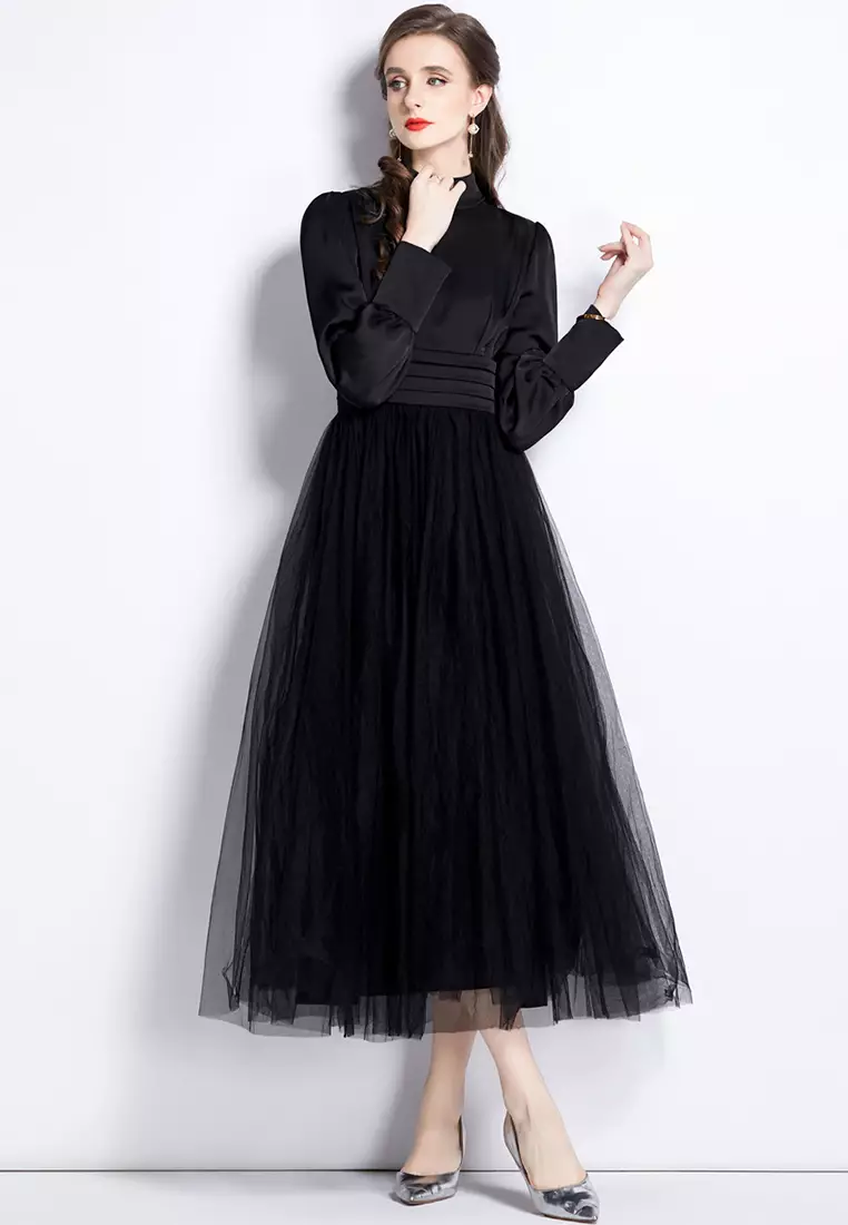 Tulle long umbrella skirt hot sale