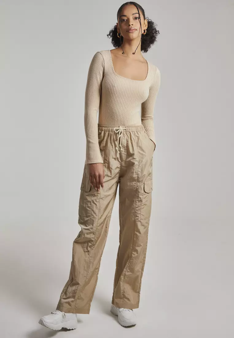 Pink Vanilla Stone Chunky Rib Long Sleeved Square Neck Body