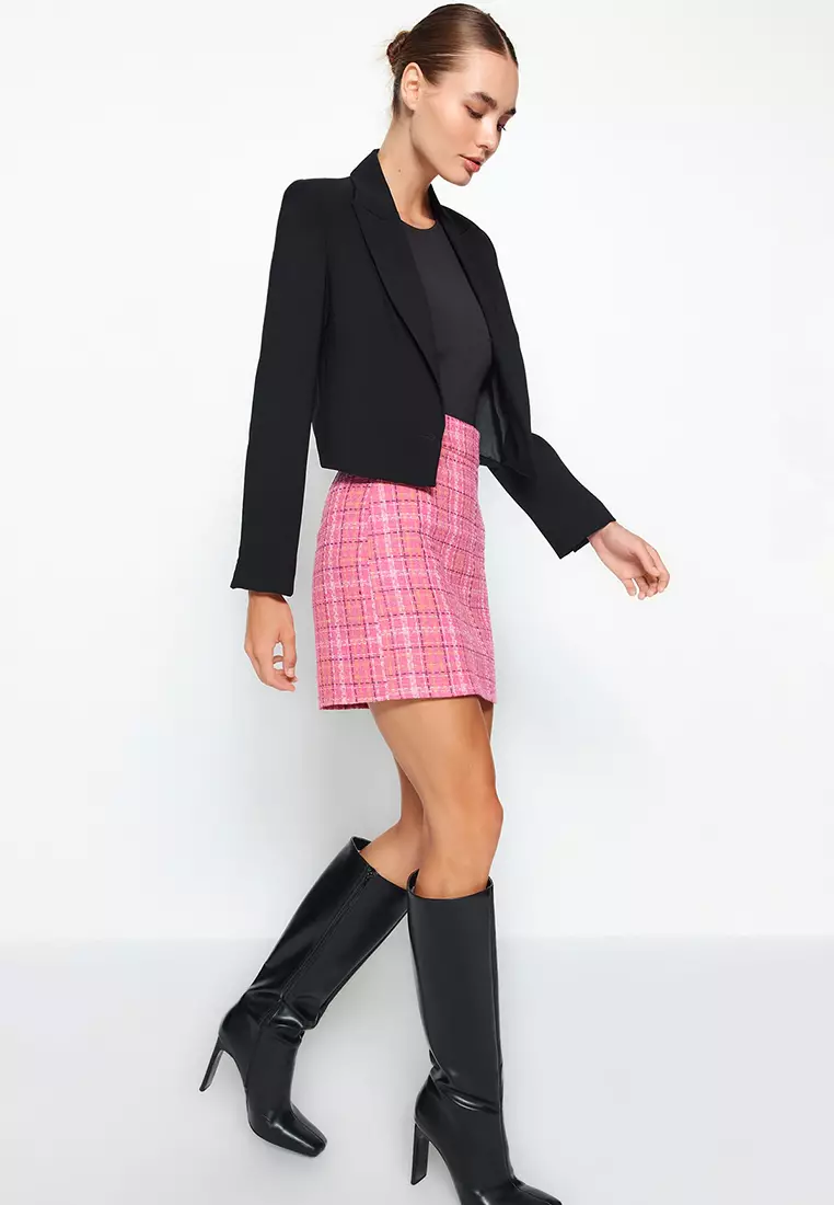 Checked Tweed Skirt