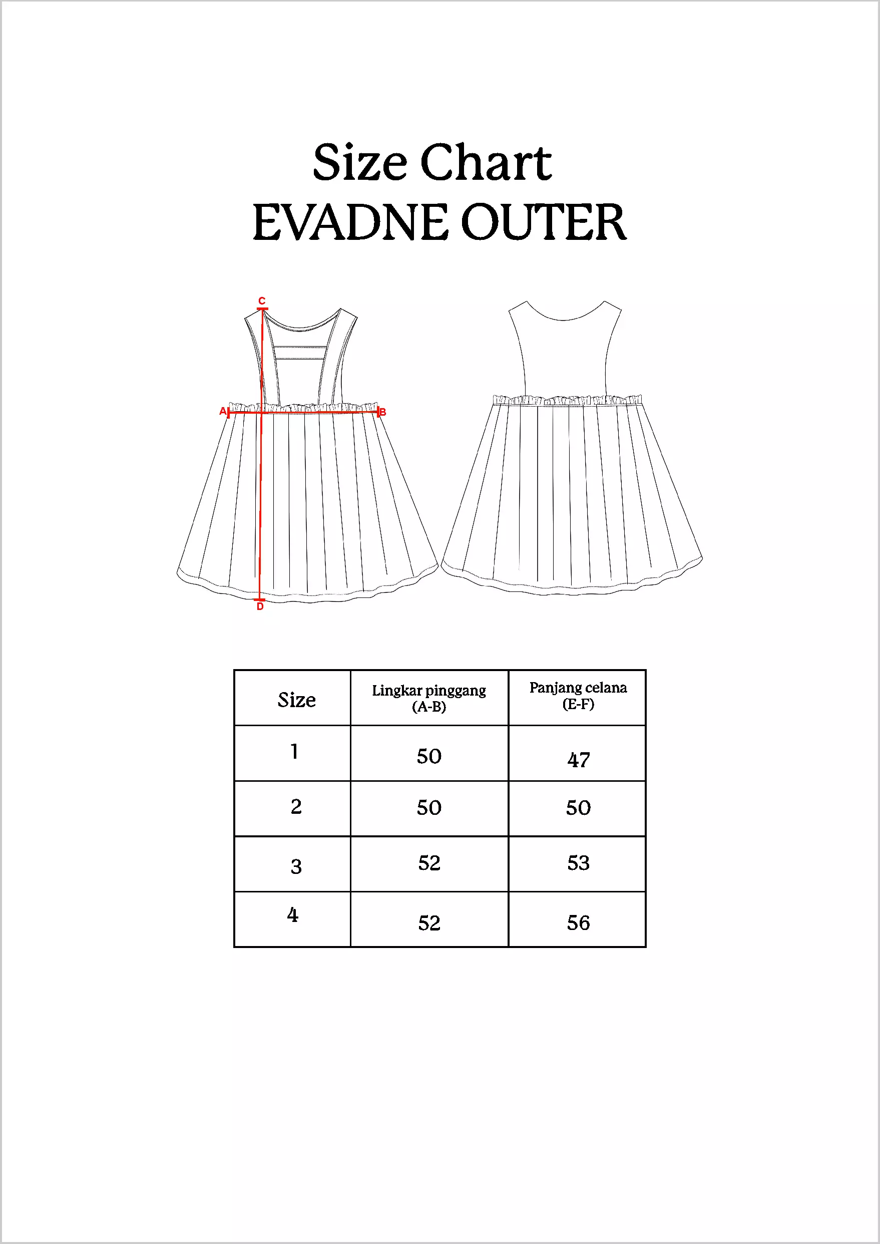 Qna Girl Evadne Overall Dress Midi Anak Merah Motif Kotak
