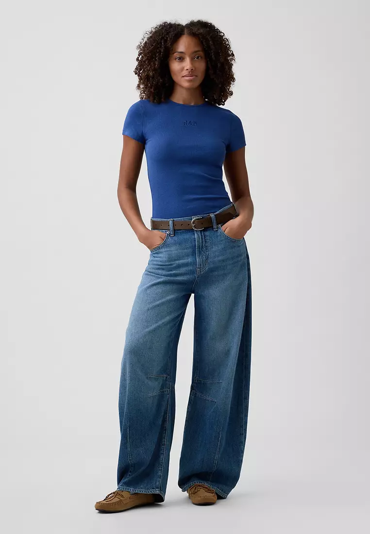 Modern Ribbed Logo T-Shirt