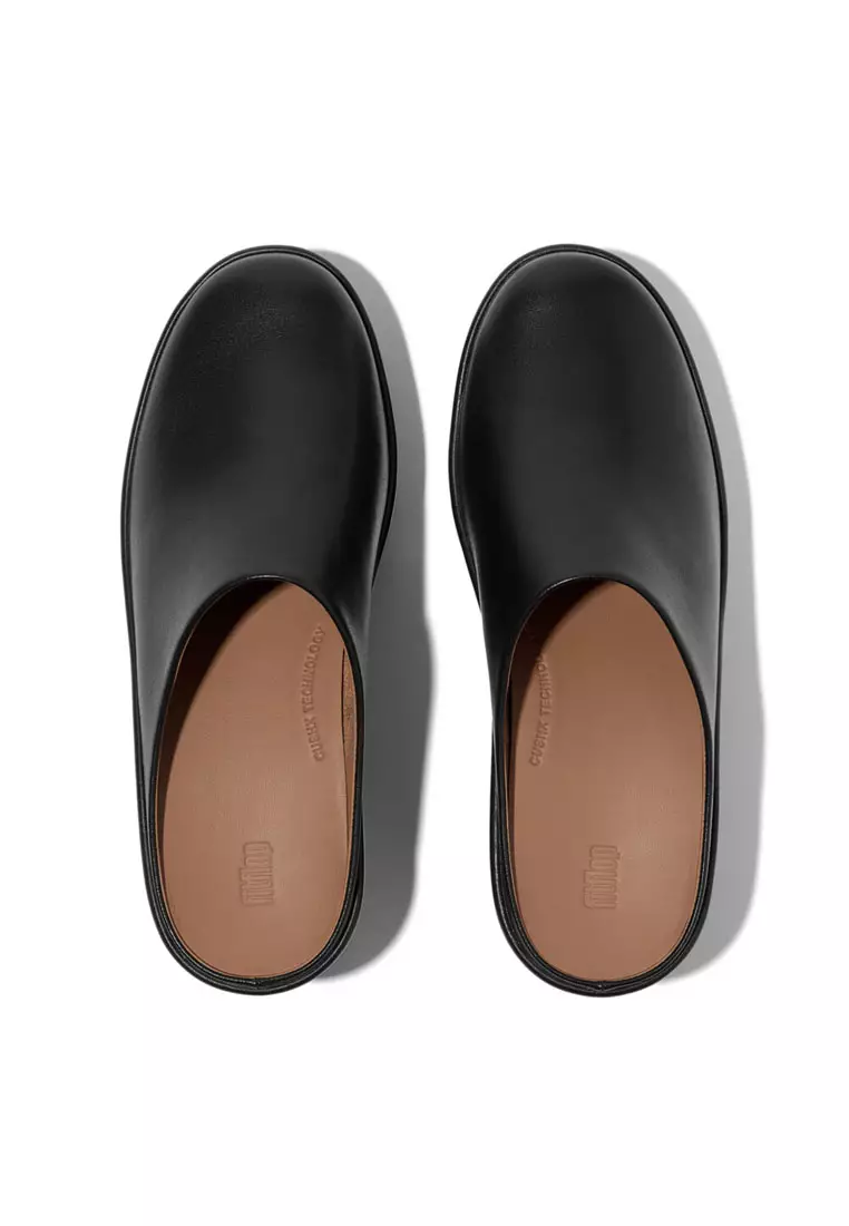 Buy FitFlop PLATFFORMS Women's Leather Heeled Mules All Black