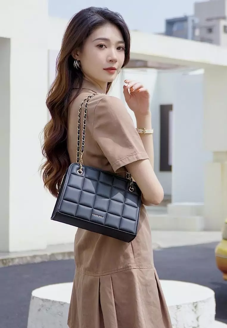 Women's Top Handle Bag / Sling Bag / Crossbody Bag - Black