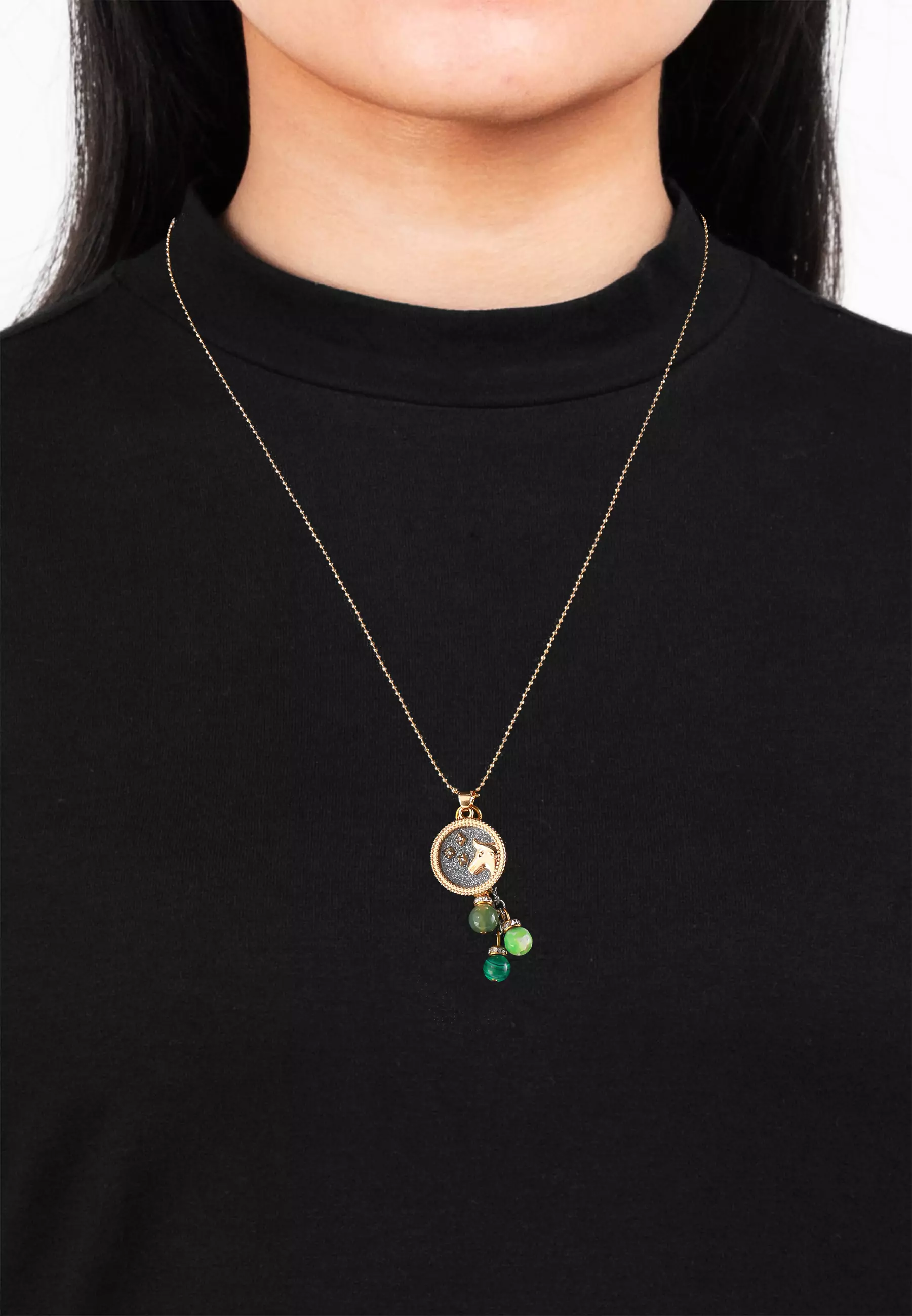 Taurus with Malachite, Moss Agate, Green Garnet