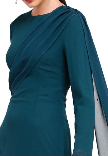 Buy Draped Sash Tunic Set from Zalia in Green only 265