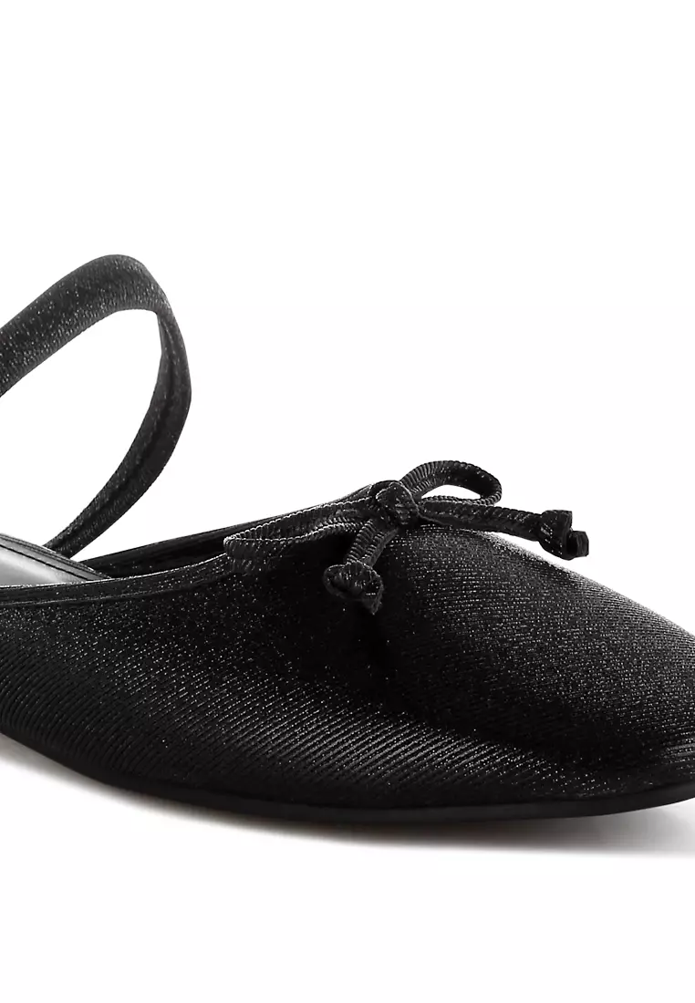 Black Glitter Ballet Mules