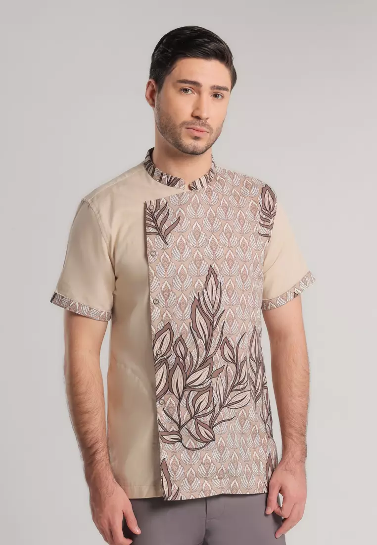 MOC - Kemeja Shanghai Lengan Pendek Javed - Beige