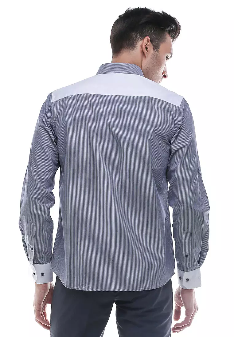 Johnwin - Kemeja Formal - Kemeja Pria - Kemeja Lengan Panjang - Abu - FSH.650.W371.549.C-L/S