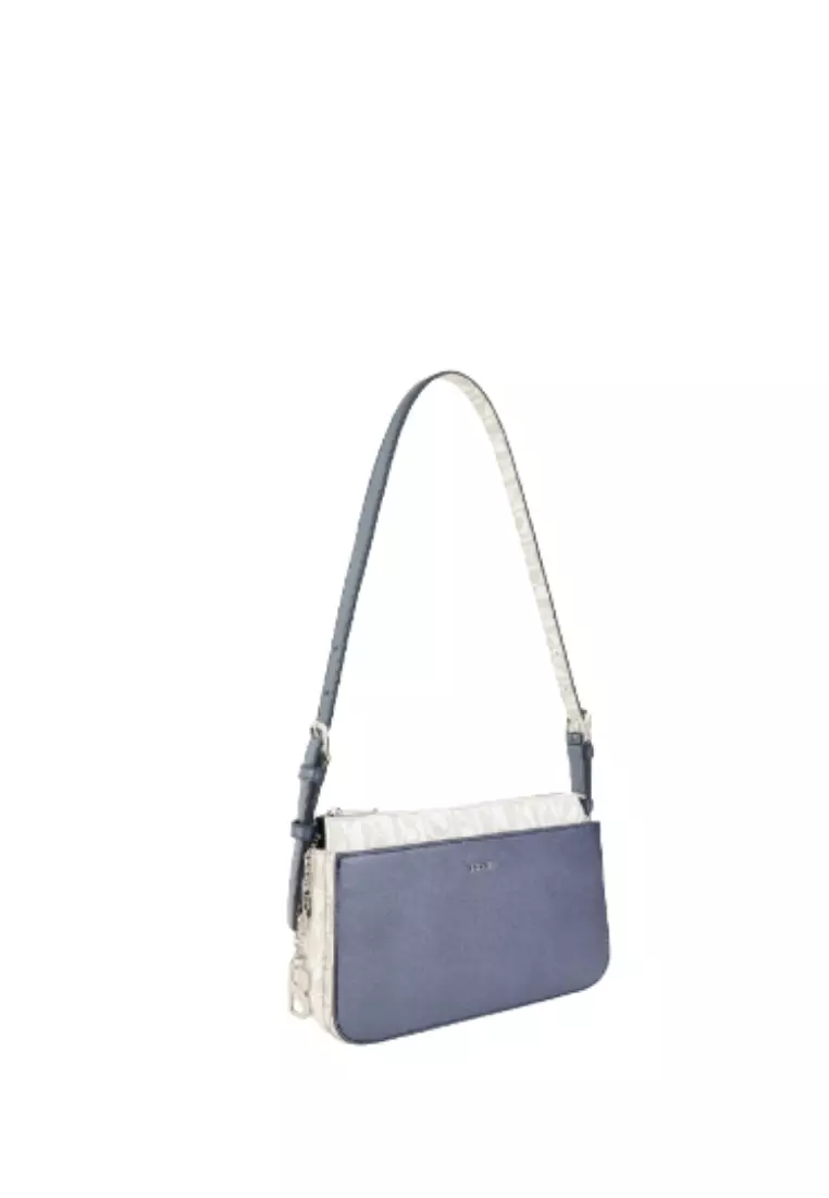 Bonia White/Navy Blue Cettina Small Crossbody Bag