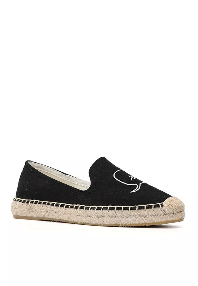 Platform Embroidery Linen Espadrilles HB6107