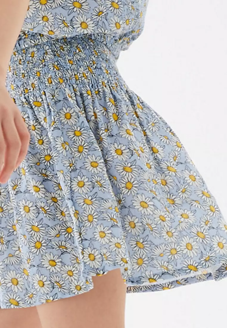 Pure Cotton Daisy Print Skirt