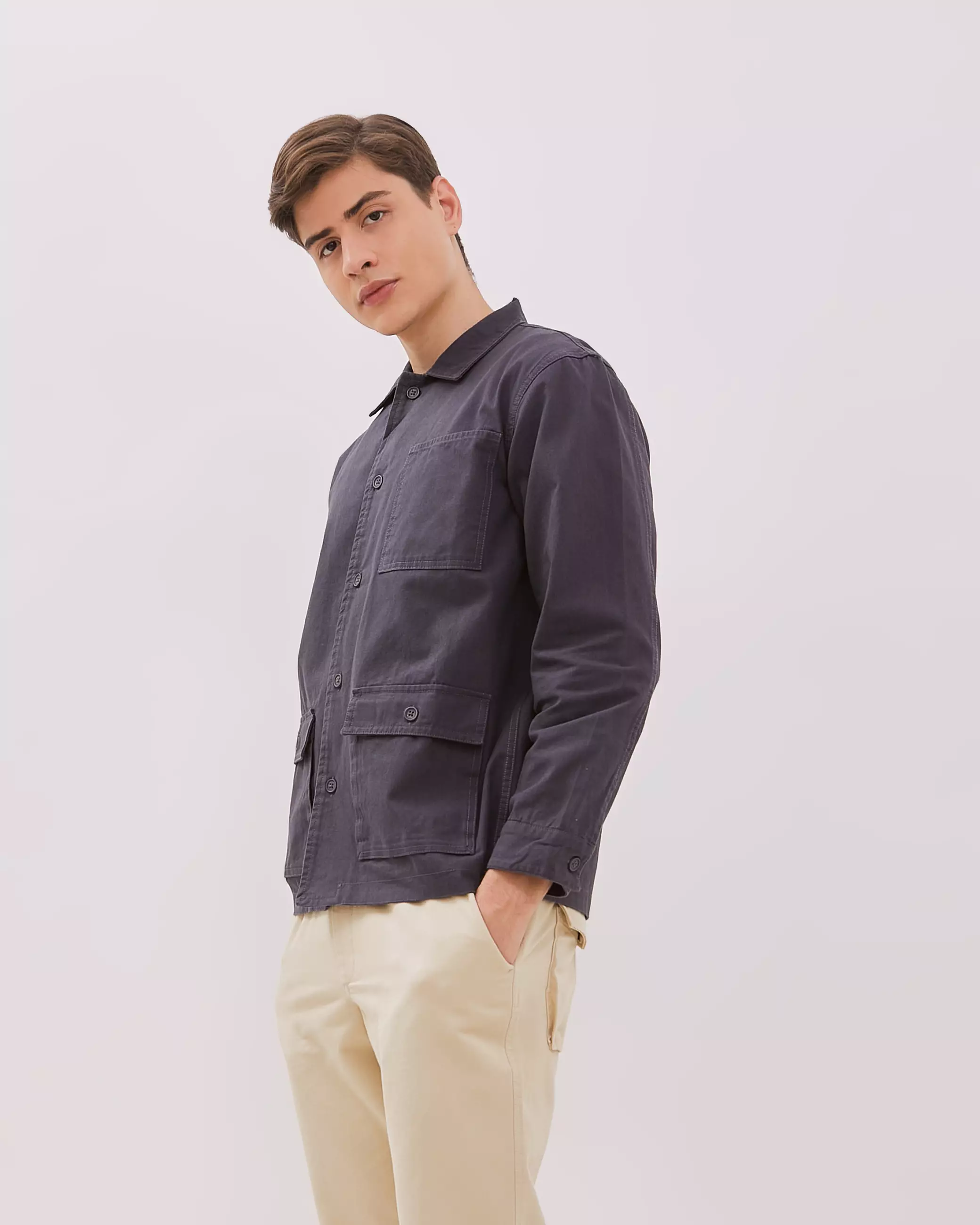 AMK Jacket Pria Lengan Panjang JC Jesse Dark Grey