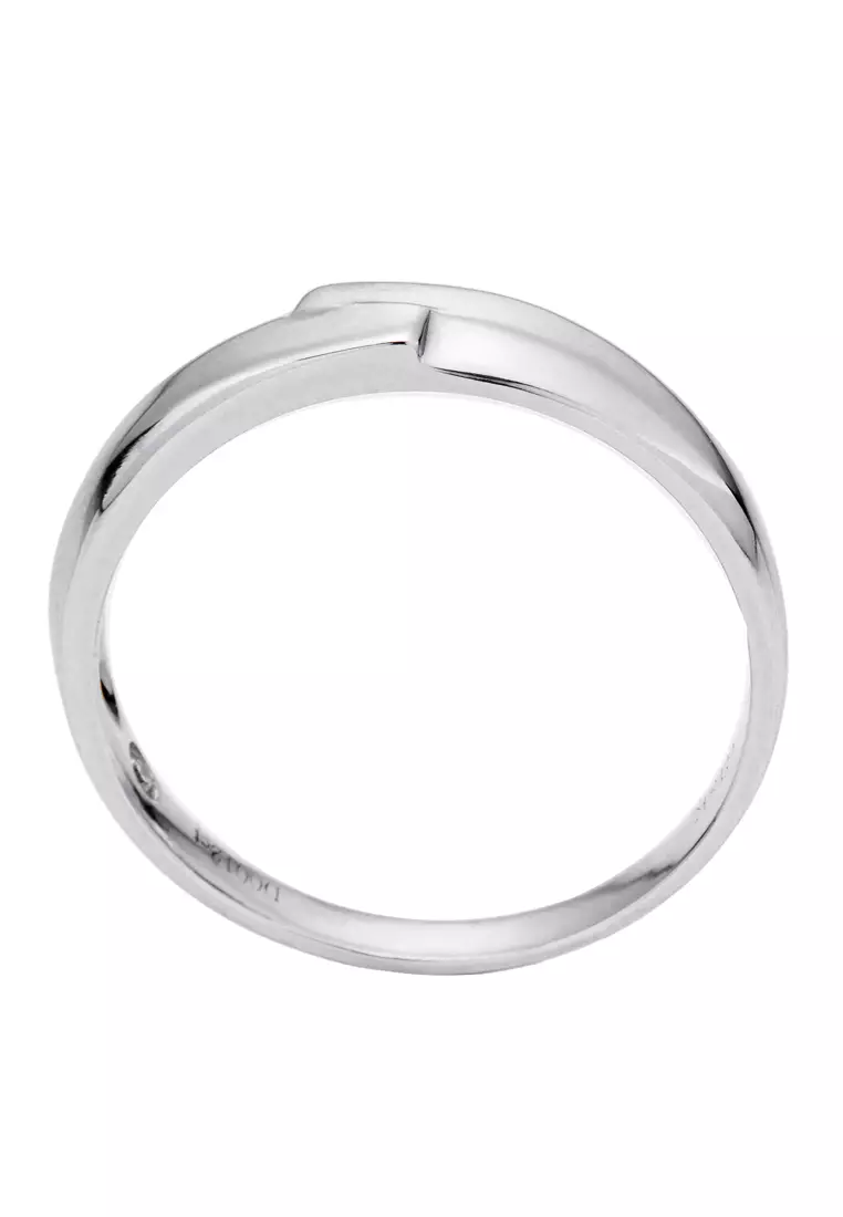 LITZ 18K 白金鑽石戒指 YM-BRR5381