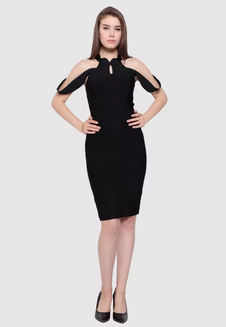 little black bandage dress