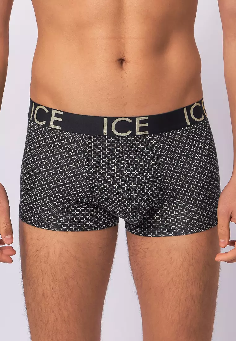 Ice Men Viscose With Spandex Boxer Briefs Aztec - Black (Single Pack)