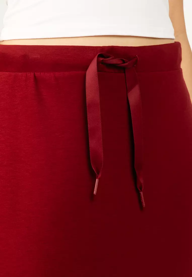 High Waist Midi Jersey Skirt